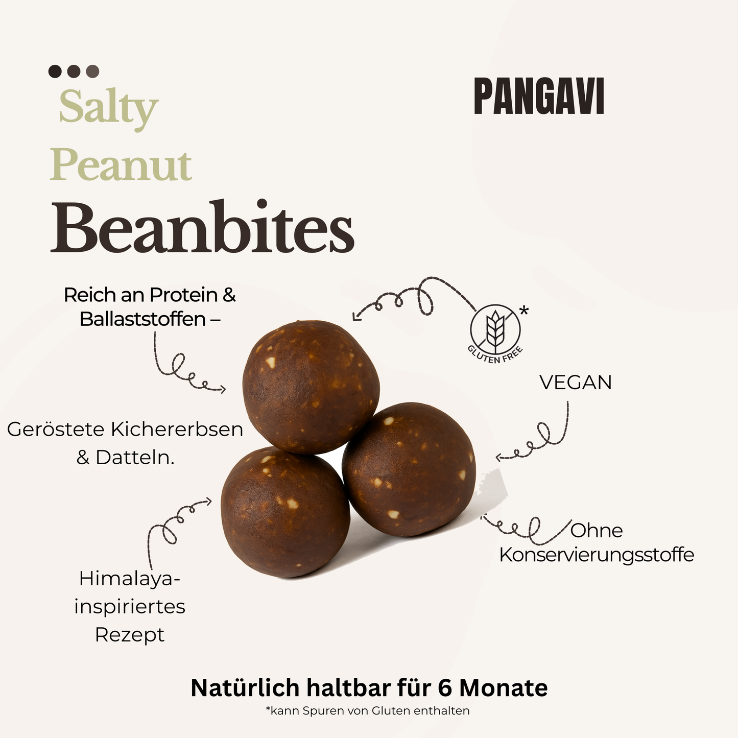 Beanbites Salty Peanut (80g) | Proteinballs | Bohnenpower